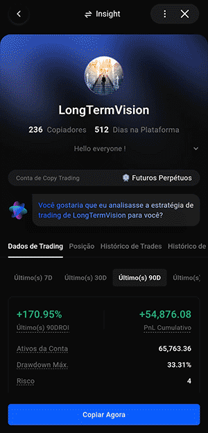 Copiar traders na BingX