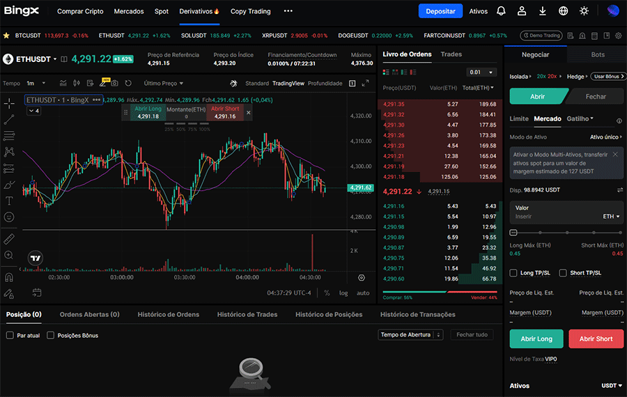 Plataforma web BingX