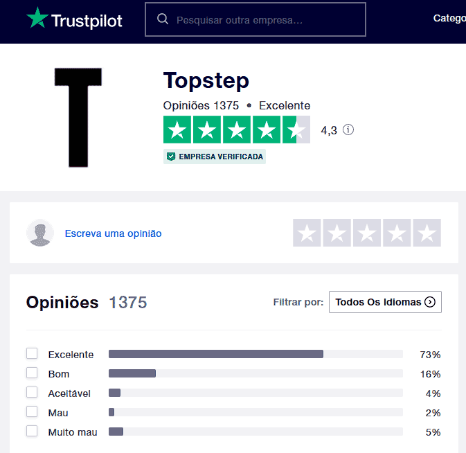 Trustpilot da Topstep